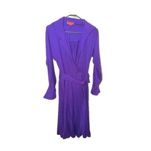 Vintage Halston III Purple Wrap Dress Size 4 100% Wool